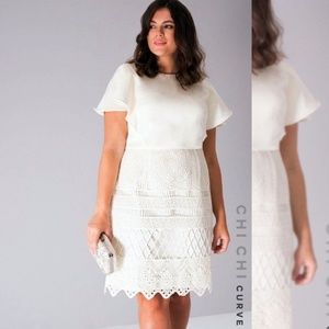 WHITE LACE MATERNITY DRESS- SZ 6